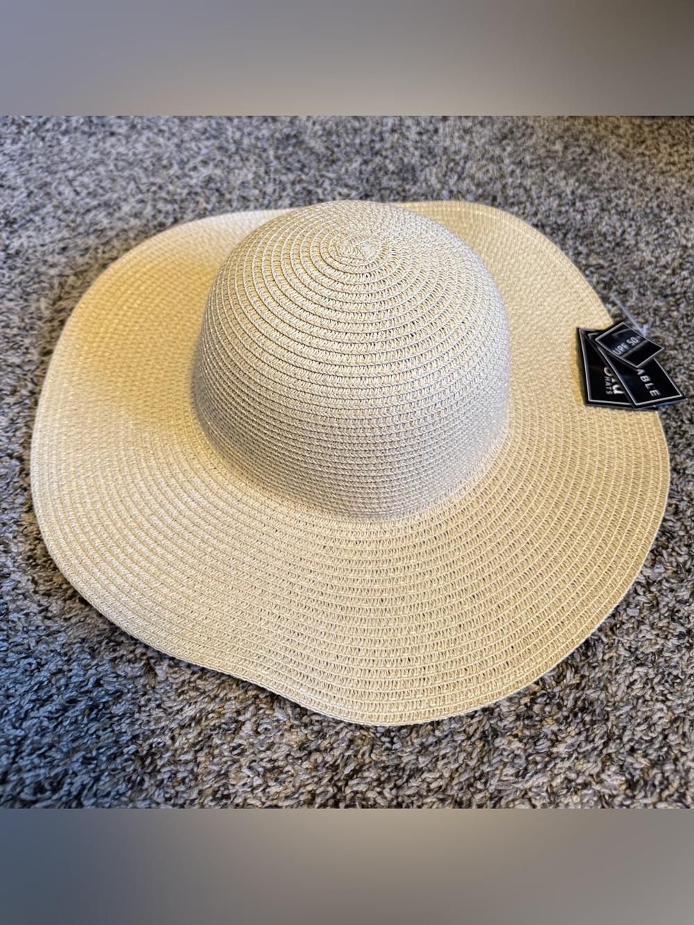 NEW Elegant Wide-Brim Straw Sun Hat - Cream